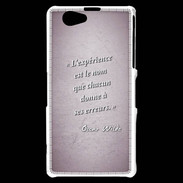 Coque Sony Xperia Z1 Compact Expérience Rose Citation Oscar Wilde