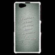 Coque Sony Xperia Z1 Compact Expérience Vert Citation Oscar Wilde
