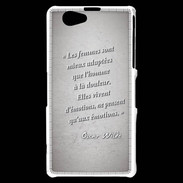 Coque Sony Xperia Z1 Compact Femmes émotions Gris Citation Oscar Wilde
