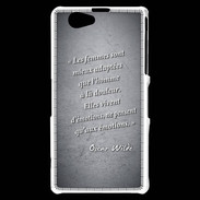 Coque Sony Xperia Z1 Compact Femmes émotions Noir Citation Oscar Wilde