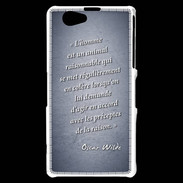 Coque Sony Xperia Z1 Compact Homme animal Bleu Citation Oscar Wilde
