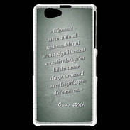 Coque Sony Xperia Z1 Compact Homme animal Vert Citation Oscar Wilde