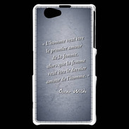 Coque Sony Xperia Z1 Compact Homme veut Bleu Citation Oscar Wilde