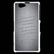 Coque Sony Xperia Z1 Compact Homme veut Noir Citation Oscar Wilde