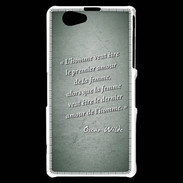 Coque Sony Xperia Z1 Compact Homme veut Vert Citation Oscar Wilde