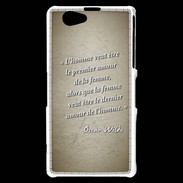 Coque Sony Xperia Z1 Compact Homme veut Sepia Citation Oscar Wilde