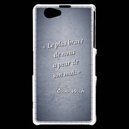 Coque Sony Xperia Z1 Compact Brave Bleu Citation Oscar Wilde