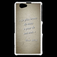 Coque Sony Xperia Z1 Compact Brave Sepia Citation Oscar Wilde