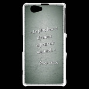 Coque Sony Xperia Z1 Compact Brave Vert Citation Oscar Wilde