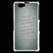 Coque Sony Xperia Z1 Compact Chose vraie Vert Citation Oscar Wilde