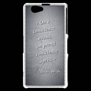 Coque Sony Xperia Z1 Compact Conscience Noir Citation Oscar Wilde