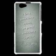 Coque Sony Xperia Z1 Compact Conscience Vert Citation Oscar Wilde