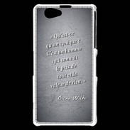 Coque Sony Xperia Z1 Compact Cynique Noir Citation Oscar Wilde