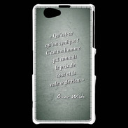 Coque Sony Xperia Z1 Compact Cynique Vert Citation Oscar Wilde