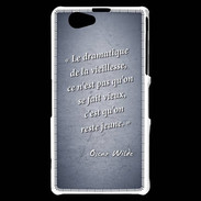 Coque Sony Xperia Z1 Compact Dramatique vieillesse Bleu Citation Oscar Wilde