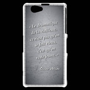 Coque Sony Xperia Z1 Compact Dramatique vieillesse Noir Citation Oscar Wilde
