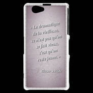 Coque Sony Xperia Z1 Compact Dramatique vieillesse Rose Citation Oscar Wilde