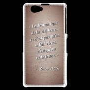 Coque Sony Xperia Z1 Compact Dramatique vieillesse Rouge Citation Oscar Wilde