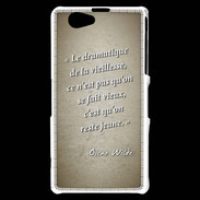 Coque Sony Xperia Z1 Compact Dramatique vieillesse Sepia Citation Oscar Wilde