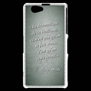 Coque Sony Xperia Z1 Compact Dramatique vieillesse Vert Citation Oscar Wilde