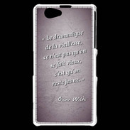 Coque Sony Xperia Z1 Compact Dramatique vieillesse Violet Citation Oscar Wilde