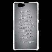 Coque Sony Xperia Z1 Compact Saint pêcheur Noir Citation Oscar Wilde