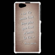 Coque Sony Xperia Z1 Compact Vie art Rouge Citation Oscar Wilde