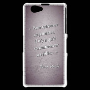 Coque Sony Xperia Z1 Compact Jeuness folie Violet Citation Oscar Wilde