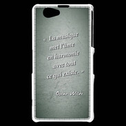 Coque Sony Xperia Z1 Compact La musique Vert Citation Oscar Wilde