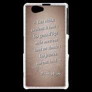 Coque Sony Xperia Z1 Compact Les vieux Rouge Citation Oscar Wilde