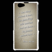 Coque Sony Xperia Z1 Compact Les vieux Sepia Citation Oscar Wilde