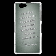 Coque Sony Xperia Z1 Compact Les vieux Vert Citation Oscar Wilde