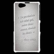 Coque Sony Xperia Z1 Compact Pessimiste Gris Citation Oscar Wilde