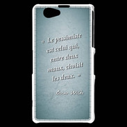 Coque Sony Xperia Z1 Compact Pessimiste Turquoise Citation Oscar Wilde