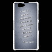 Coque Sony Xperia Z1 Compact Quart d'heure Bleu Citation Oscar Wilde