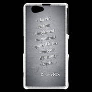 Coque Sony Xperia Z1 Compact Quart d'heure Noir Citation Oscar Wilde
