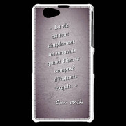 Coque Sony Xperia Z1 Compact Quart d'heure Violet Citation Oscar Wilde