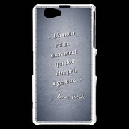 Coque Sony Xperia Z1 Compact Sacrement amour Bleu Citation Oscar Wilde
