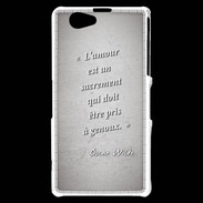 Coque Sony Xperia Z1 Compact Sacrement amour Gris Citation Oscar Wilde