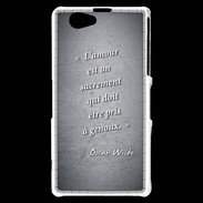 Coque Sony Xperia Z1 Compact Sacrement amour Noir Citation Oscar Wilde