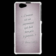 Coque Sony Xperia Z1 Compact Sacrement amour Rose Citation Oscar Wilde