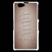 Coque Sony Xperia Z1 Compact Sacrement amour Rouge Citation Oscar Wilde