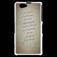 Coque Sony Xperia Z1 Compact Sagesse rêves Sepia Citation Oscar Wilde