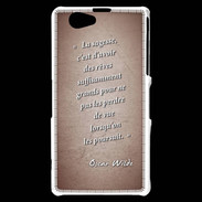 Coque Sony Xperia Z1 Compact Sagesse rêves Rouge Citation Oscar Wilde