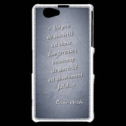 Coque Sony Xperia Z1 Compact Sincérité fatale Bleu Citation Oscar Wilde