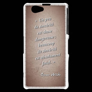 Coque Sony Xperia Z1 Compact Sincérité fatale Rouge Citation Oscar Wilde