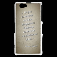 Coque Sony Xperia Z1 Compact Sincérité fatale Sepia Citation Oscar Wilde
