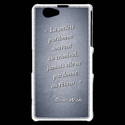 Coque Sony Xperia Z1 Compact Société rêveur Bleu Citation Oscar Wilde