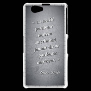 Coque Sony Xperia Z1 Compact Société rêveur Noir Citation Oscar Wilde