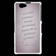 Coque Sony Xperia Z1 Compact Société rêveur Rose Citation Oscar Wilde